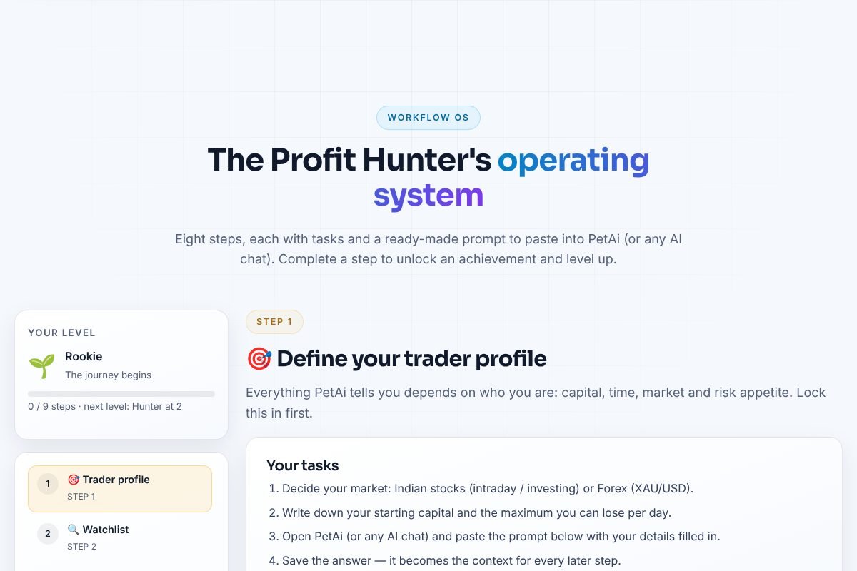 Screenshot: step 1 of the free Workflow OS